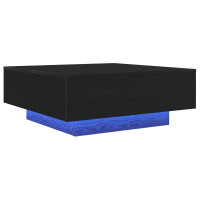 Produktbild för Kaffeebord Svart Ek 80 x 80 x 31 cm Konstruerat trä