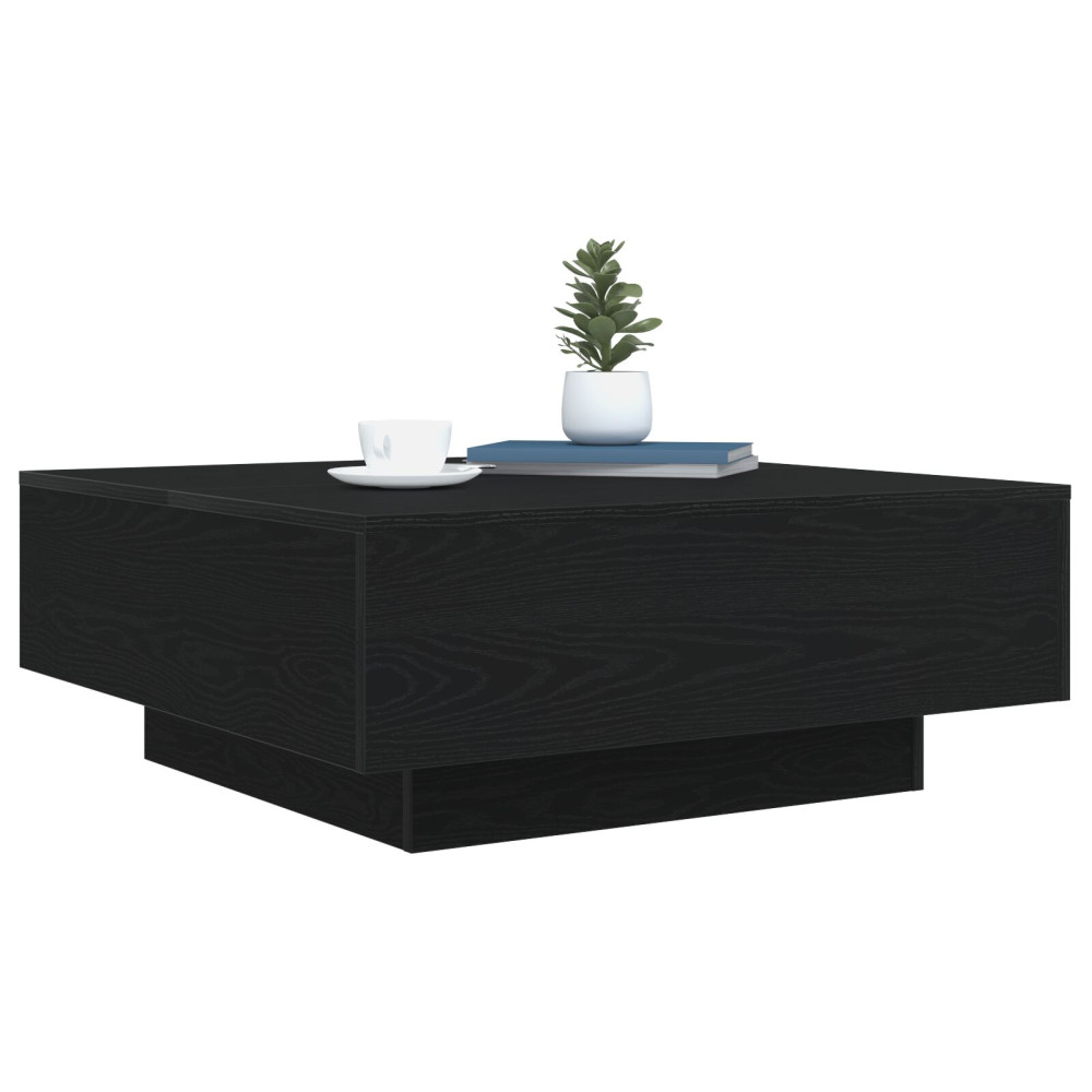 Produktbild för Kaffeebord Svart Ek 80 x 80 x 31 cm Konstruerat trä