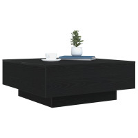 Produktbild för Kaffeebord Svart Ek 80 x 80 x 31 cm Konstruerat trä