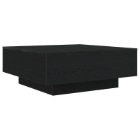 Produktbild för Kaffeebord Svart Ek 80 x 80 x 31 cm Konstruerat trä