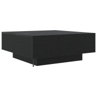 Produktbild för Kaffeebord Svart Ek 80 x 80 x 31 cm Konstruerat trä