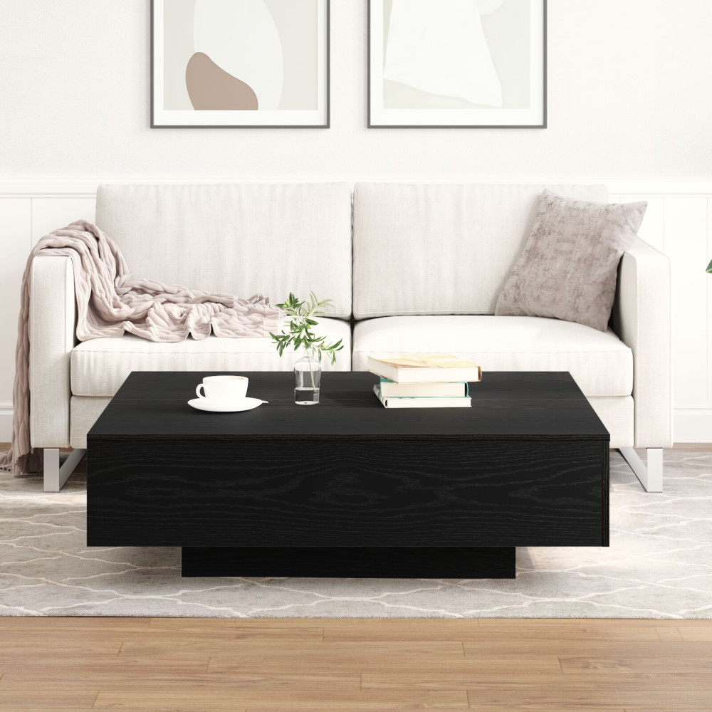 Produktbild för Kaffeebord Svart Ek 100 x 100 x 31 cm