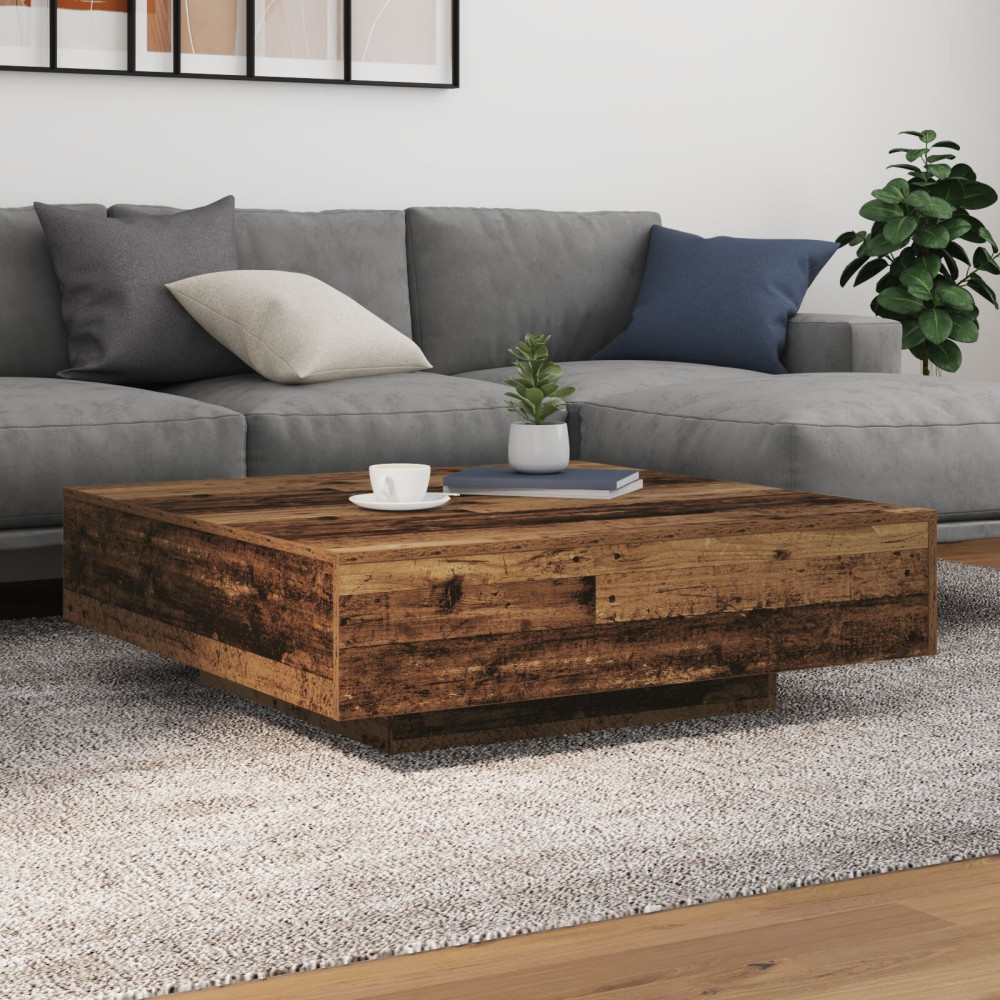 Produktbild för Kaffeebord Gammalt trä 100 x 100 x 31 cm Konstruerat trä