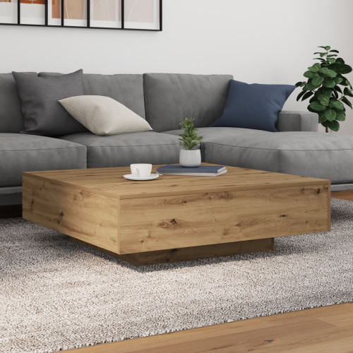 vidaXL Kaffeebord Artisan Ek 100 x 100 x 31 cm Konstruerat trä