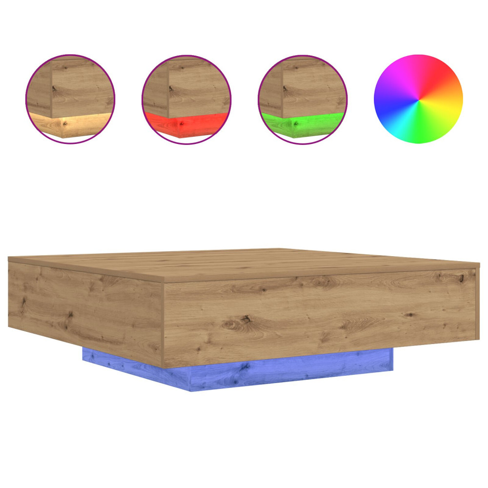 Produktbild för Kaffeebord Artisan Ek 100 x 100 x 31 cm Konstruerat trä