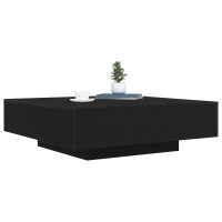 Produktbild för Kaffeebord Svart Ek 100 x 100 x 31 cm Konstruerat trä