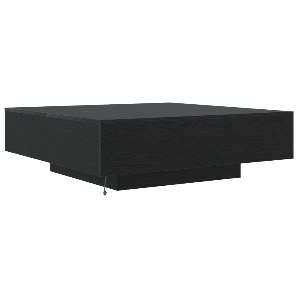 Produktbild för Kaffeebord Svart Ek 100 x 100 x 31 cm Konstruerat trä