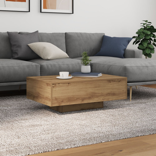 vidaXL Kaffeebord Artisan Ek 85 x 55 x 31 cm Konstruerat trä
