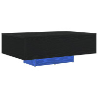Produktbild för Kaffeebord Svart Ek 85 x 55 x 31 cm Konstruerat trä