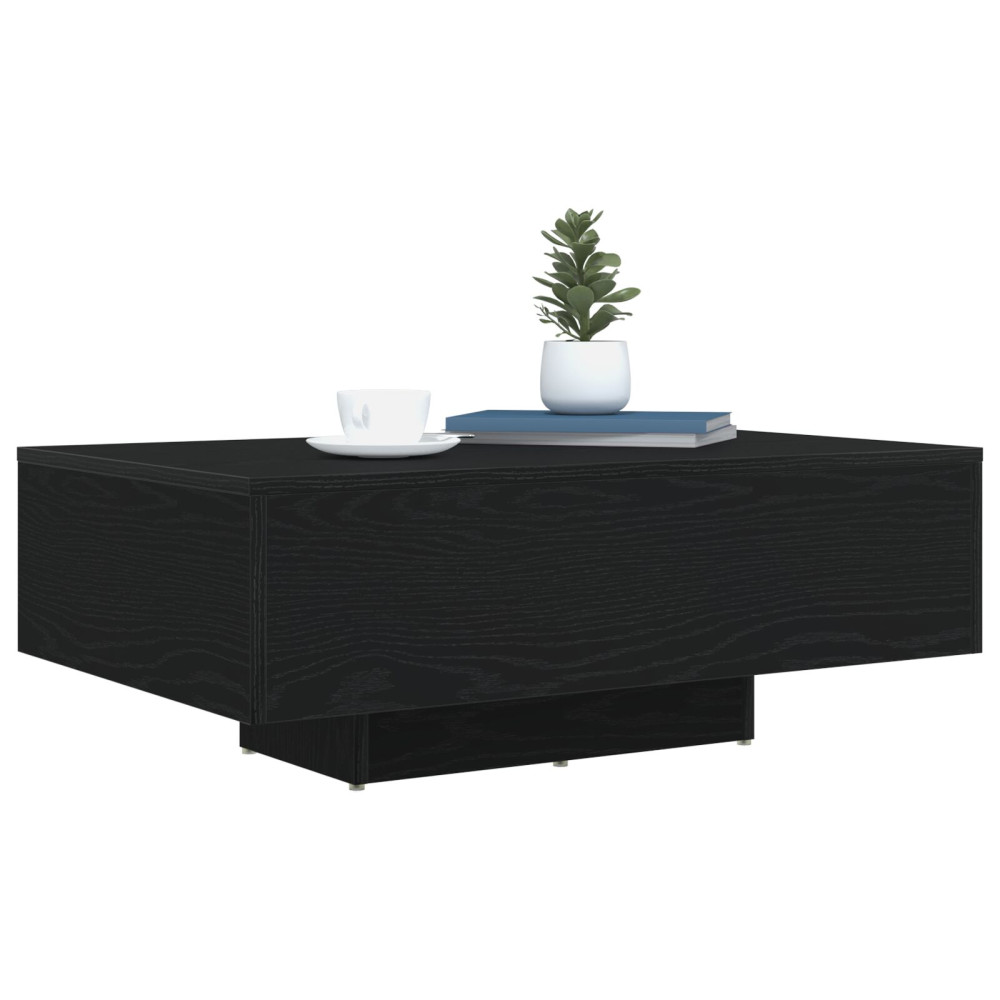 Produktbild för Kaffeebord Svart Ek 85 x 55 x 31 cm Konstruerat trä