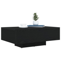 Produktbild för Kaffeebord Svart Ek 85 x 55 x 31 cm Konstruerat trä
