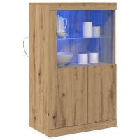 Produktbild för LED-sido bord Artisan Ek 60,5 x 37 x 100 cm Konstruerat trä