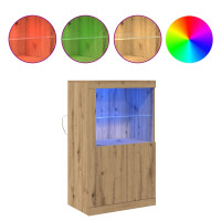 Produktbild för LED-sido bord Artisan Ek 60,5 x 37 x 100 cm Konstruerat trä