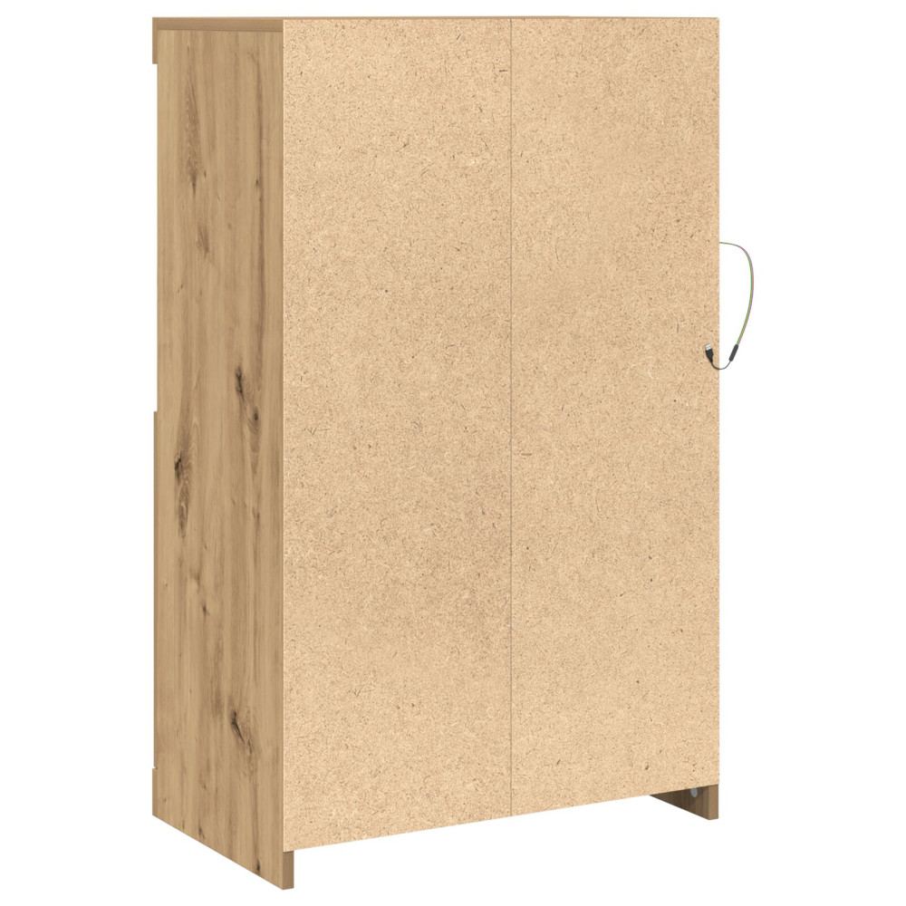 Produktbild för LED-sido bord Artisan Ek 60,5 x 37 x 100 cm Konstruerat trä