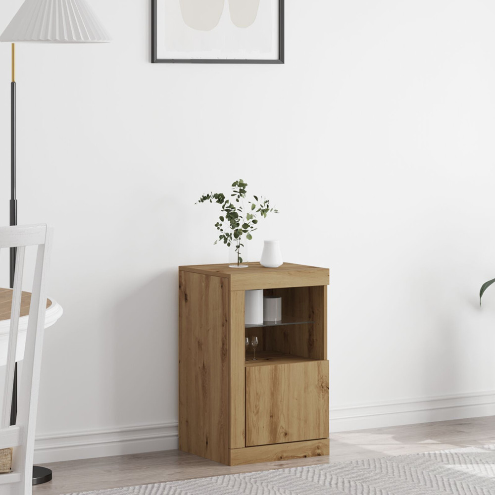 Produktbild för LED-sido bord Artisan Ek 41 x 37 x 67 cm Konstruerat trä