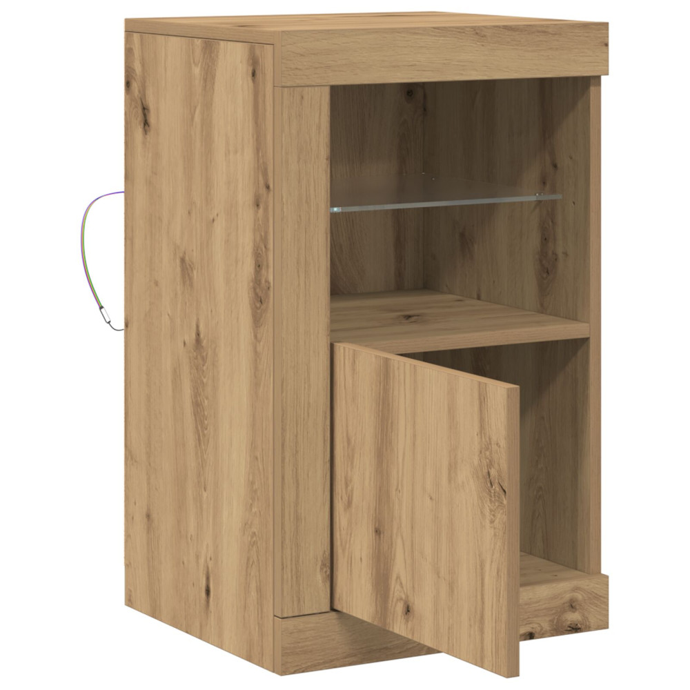 Produktbild för LED-sido bord Artisan Ek 41 x 37 x 67 cm Konstruerat trä