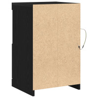 Produktbild för LED-sido bord Svart Ek 41 x 37 x 67 cm Konstruerat trä
