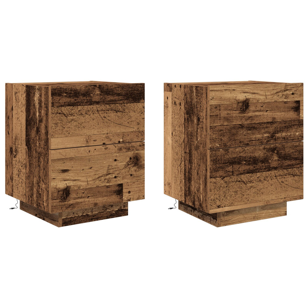 Produktbild för Nattduksbord 2 pcs Gammalt trä 45 x 40 x 55 cm Konstruerat trä