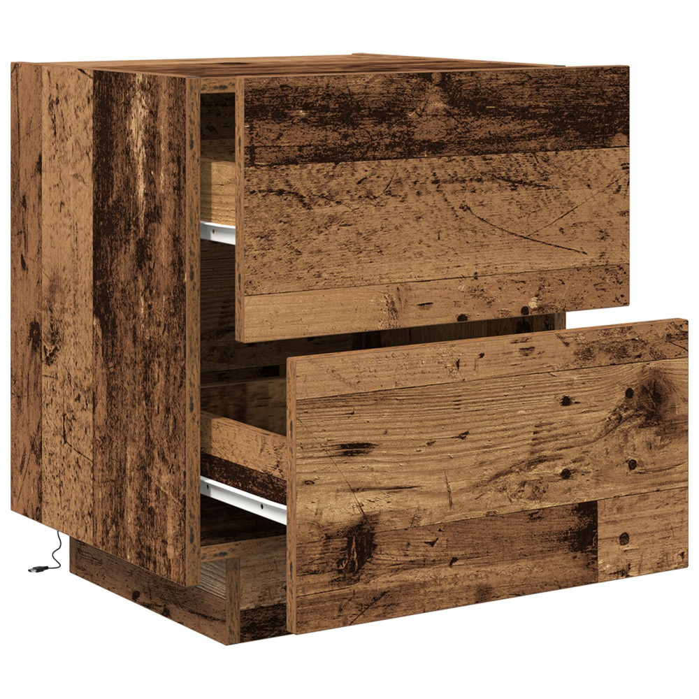 Produktbild för Nattduksbord 2 pcs Gammalt trä 45 x 40 x 55 cm Konstruerat trä