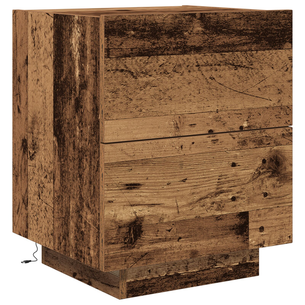 Produktbild för Nattduksbord 2 pcs Gammalt trä 45 x 40 x 55 cm Konstruerat trä