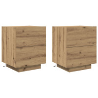 Produktbild för Nattduksbord 2 pcs Artisan Ek 45 x 40 x 55 cm Konstruerat trä