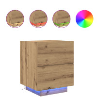 Produktbild för Nattduksbord 2 pcs Artisan Ek 45 x 40 x 55 cm Konstruerat trä