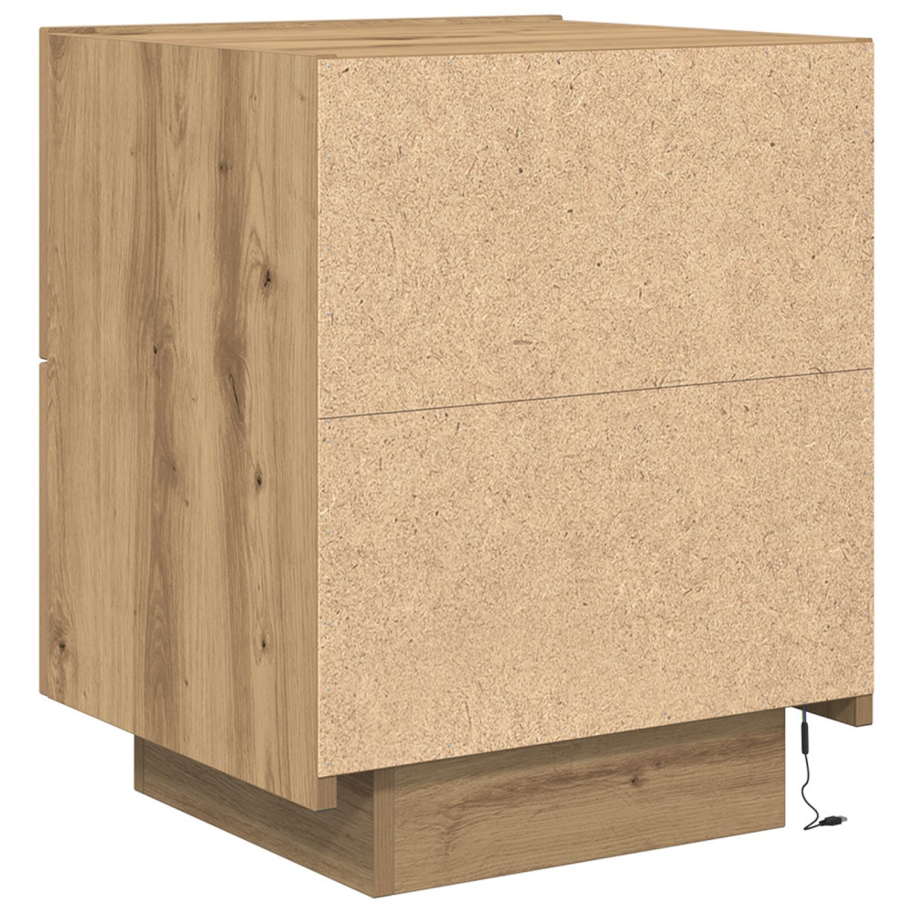 Produktbild för Nattduksbord 2 pcs Artisan Ek 45 x 40 x 55 cm Konstruerat trä