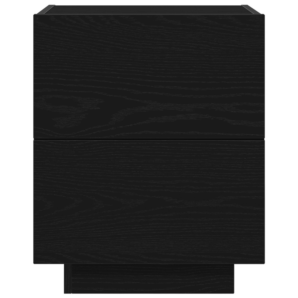 Produktbild för Nattduksbord med låda Svart Ek 45 x 40 x 55 cm Konstruerat trä