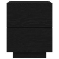 Produktbild för Nattduksbord 2 pcs Svart Ek 45 x 40 x 55 cm Konstruerat trä