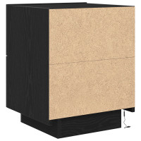 Produktbild för Nattduksbord 2 pcs Svart Ek 45 x 40 x 55 cm Konstruerat trä