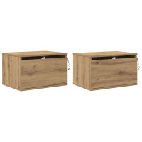 Produktbild för Väggmonterad sänggavel 2 pcs Artisan Ek 50 x 36 x 30 cm