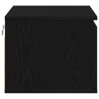 Produktbild för Väggmonterad sänggavel med låda 2 pcs Svart Ek 50 x 36 x 30 cm