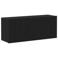 Produktbild för TV-bänkset 100 x 30 x 41 cm Svart Ek Konstruerat trä