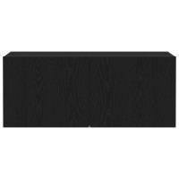 Produktbild för TV-bänkset 100 x 30 x 41 cm Svart Ek Konstruerat trä
