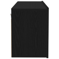 Produktbild för TV-bänkset 100 x 30 x 41 cm Svart Ek Konstruerat trä
