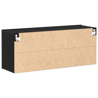 Produktbild för TV-bänkset 100 x 30 x 41 cm Svart Ek Konstruerat trä
