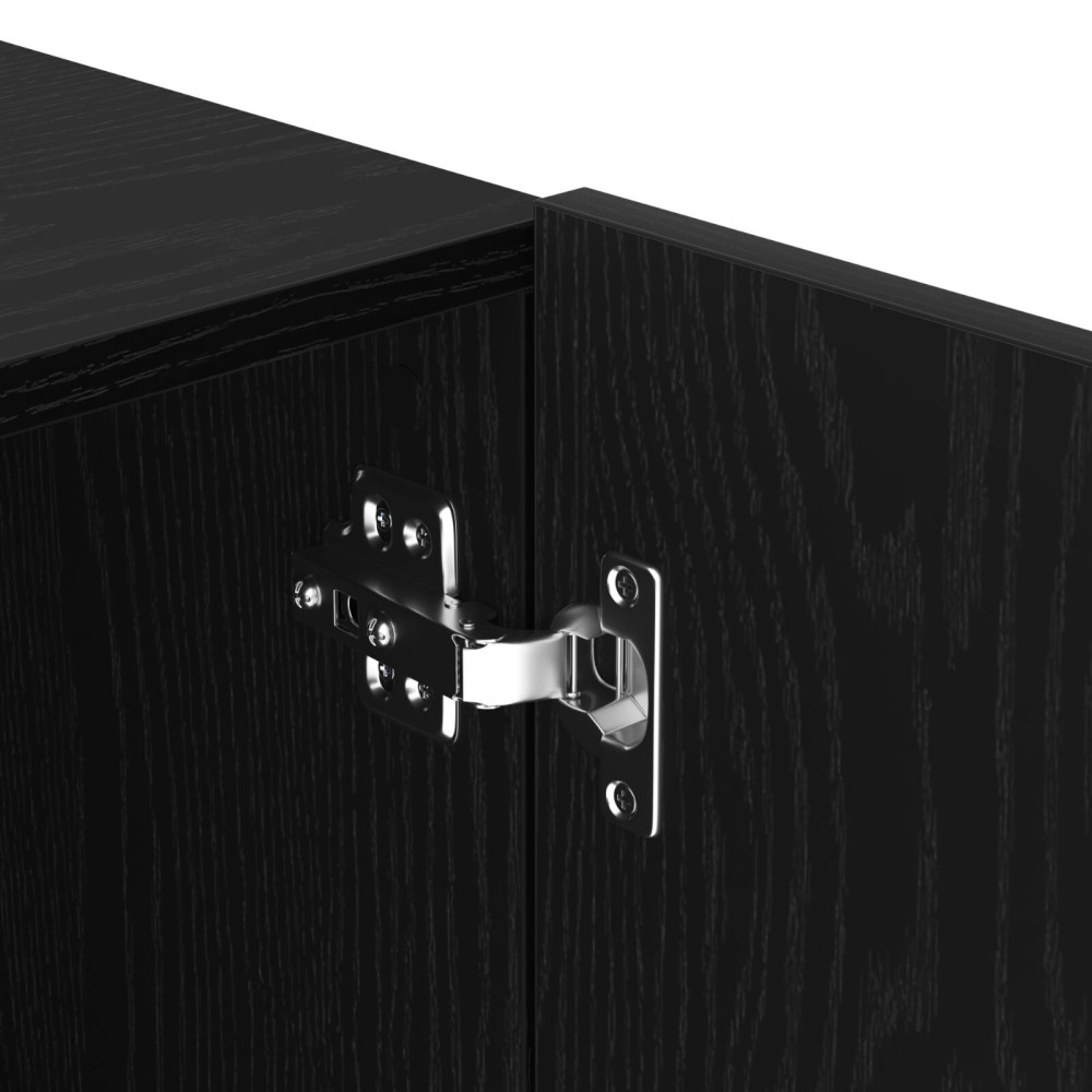 Produktbild för TV-bänkset 100 x 30 x 41 cm Svart Ek Konstruerat trä