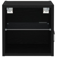 Produktbild för LED Väggsängs Skåp Svart 30 x 28,5 x 30 cm Konstruerat trä