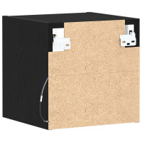 Produktbild för LED Väggsängs Skåp Svart 30 x 28,5 x 30 cm Konstruerat trä