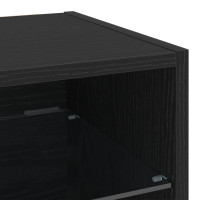 Produktbild för LED Väggsängs Skåp Svart 30 x 28,5 x 30 cm Konstruerat trä