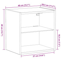 Produktbild för Flytande hylla med LED-ljus med hylla Brun 40 x 28,5 x 40 cm
