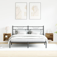 Produktbild för Flytande hylla med LED-ljus 2 pcs Brun 40 x 28,5 x 40 cm
