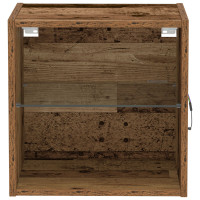 Produktbild för Flytande hylla med LED-ljus 2 pcs Brun 40 x 28,5 x 40 cm