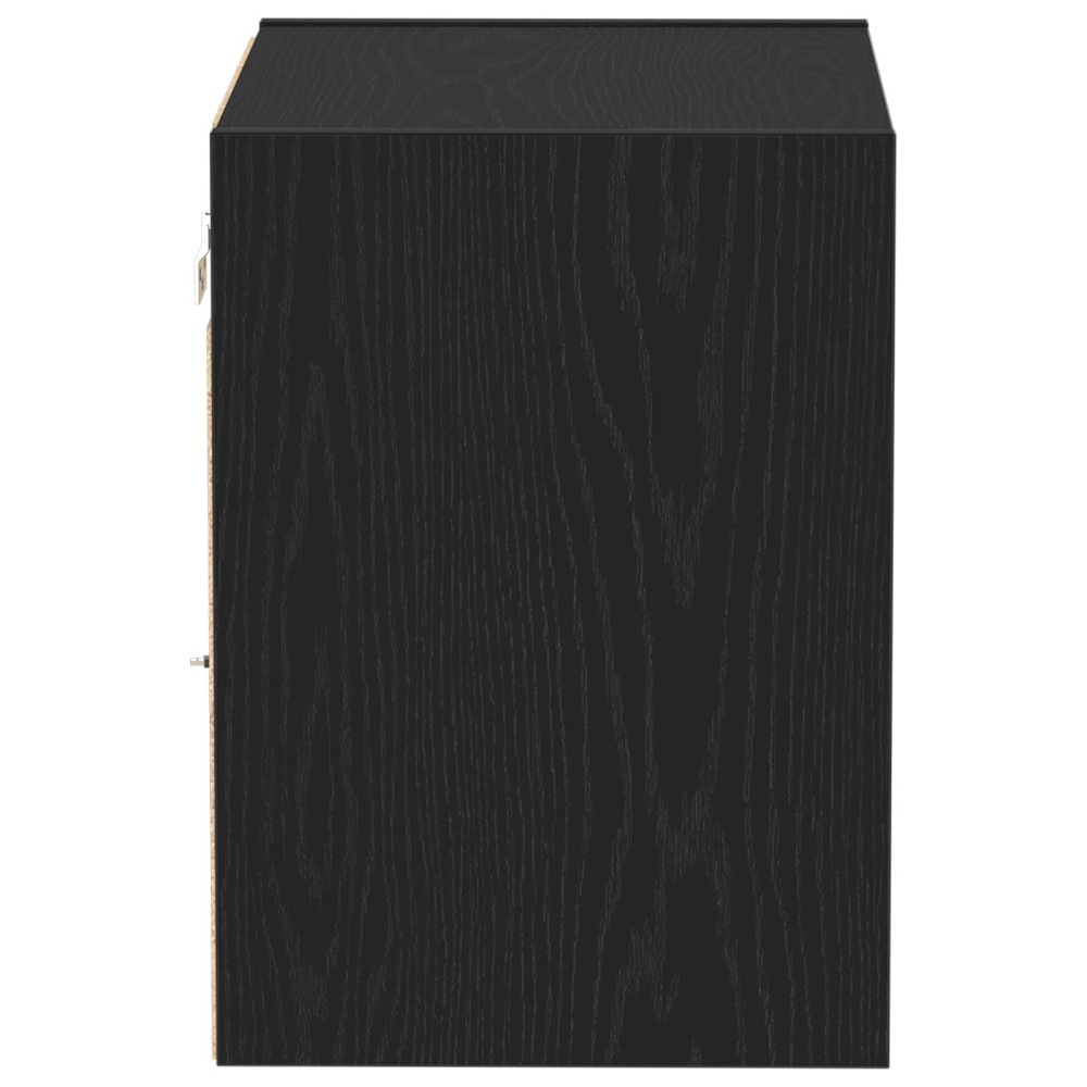 Produktbild för Flytande hylla med LED-ljus med hylla Svart 40 x 28,5 x 40 cm