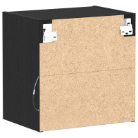 Produktbild för Flytande hylla med LED-ljus med hylla Svart 40 x 28,5 x 40 cm