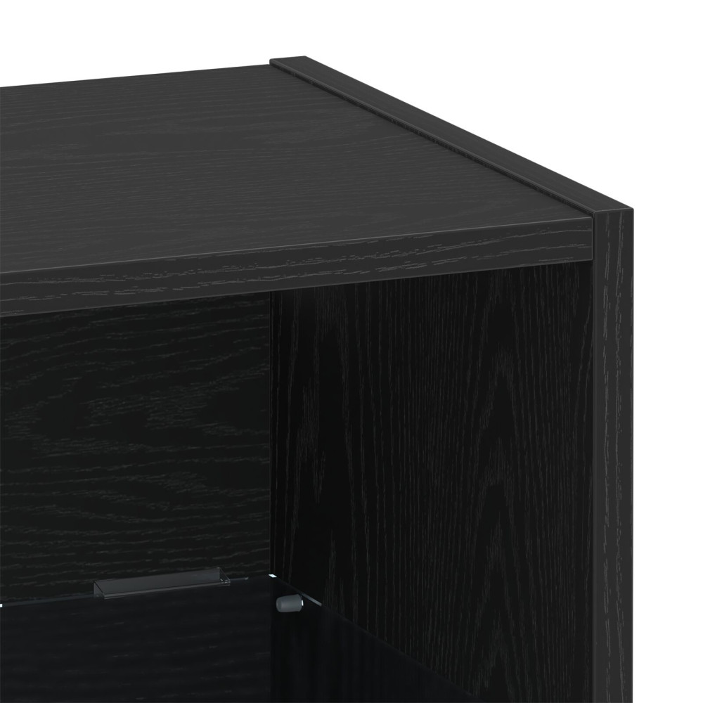 Produktbild för Flytande hylla med LED-ljus med hylla Svart 40 x 28,5 x 40 cm