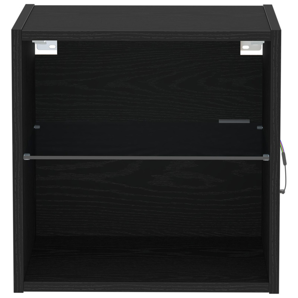 Produktbild för Flytande hylla med LED-ljus 2 pcs Svart 40 x 28,5 x 40 cm