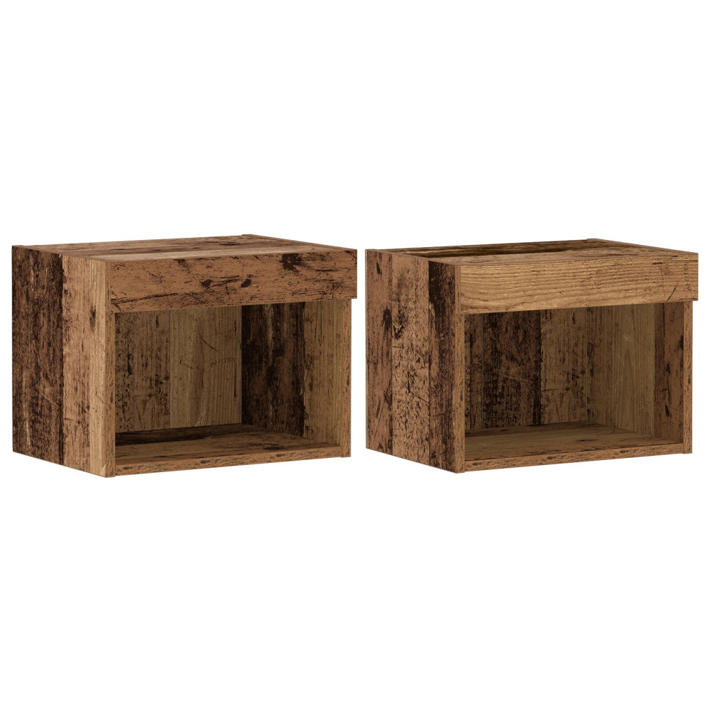 Produktbild för TV-bänkset 2 pcs Gammalt trä 40 x 30 x 30 cm Konstruerat trä