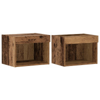 Produktbild för TV-bänkset 2 pcs Gammalt trä 40 x 30 x 30 cm Konstruerat trä