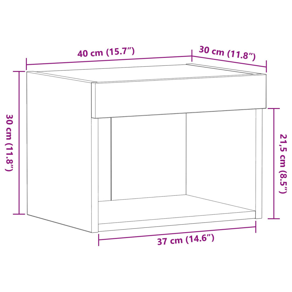 Produktbild för TV-bänkset 40 x 30 x 30 cm Artisan Ek Konstruerat trä